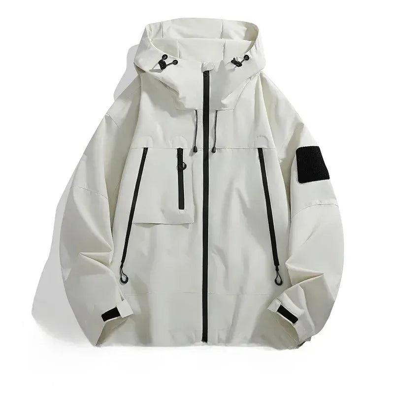 Alpine Storm Premium White Hooded Outdoor Jacket for Men – Rofold